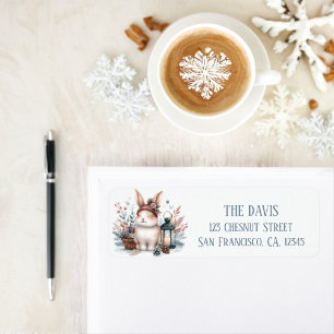 Winter Vibes Rabbit - Return address  Label
