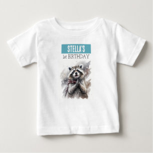 Winter Vibes Racoon - 1st birthday T-shirt