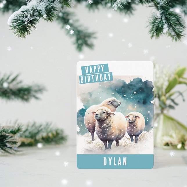 Winter vibes Sheep Birthday Card (Creator Uploaded)