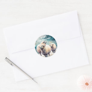 Winter vibes Sheep -  Birthday Party - Classic Round Sticker