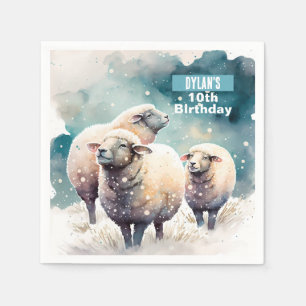 Winter vibes Sheep - Birthday Party - Napkin