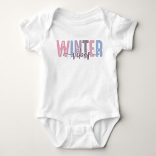 Winter Vibes - Soft Pastel Typography Baby Bodysuit