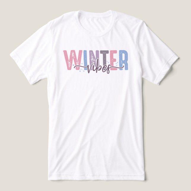 Winter Vibes - Soft Pastel Typography Tri-Blend Shirt (Design Front)
