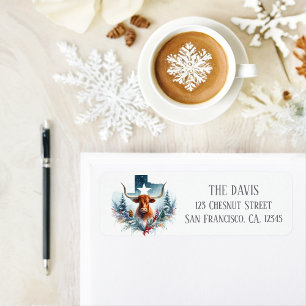 Winter Vibes Texas Longhorn - Return address  Label