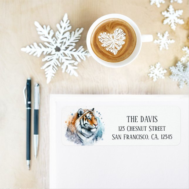 Winter Vibes Tiger - Return address  Label (Creator Uploaded)