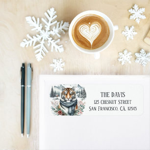 Winter Vibes Tiger - Return address  Label