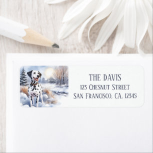 Winter Vibes Watercolor Dalmatian - Return address Label