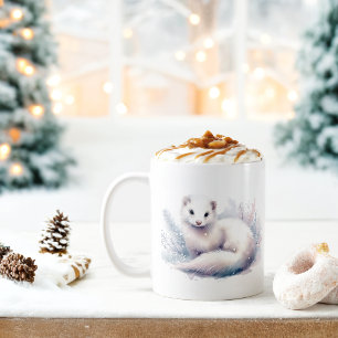 Winter Vibes Watercolor Ermine - Coffee Mug