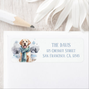 Winter Vibes Watercolor Labrador - Return address Label