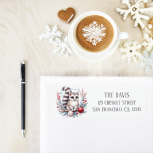 Winter Vibes Watercolor Ringtail Return address  Label
