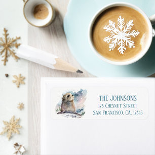 Winter Vibes Watercolor Seal Return address Label