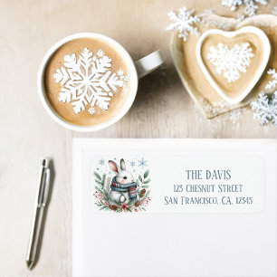 Winter Vibes White Rabbit - Return address  Label