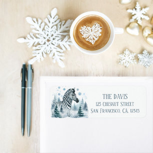 Winter Vibes Zebra - Return address  Label