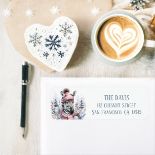 Winter Vibes Zebra - Return address  Label