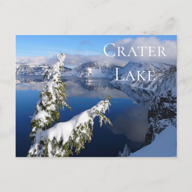 Winter View of Crater Lake, Crater Lake NP, Oregon Postcard (Front)