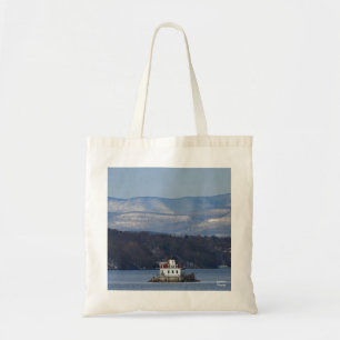 Winter View of Esopus Meadows Lighthouse Tote Bag
