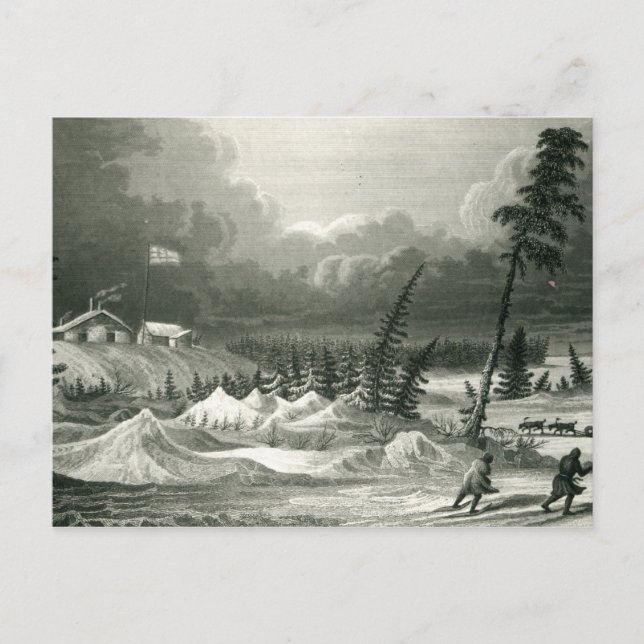 Winter View of Fort Franklin Postcard (Front)