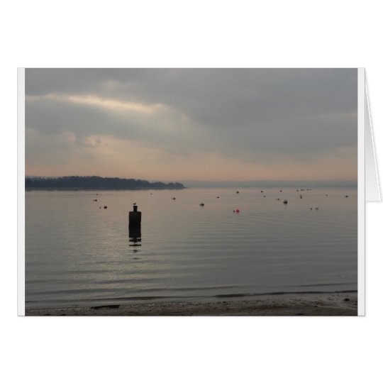 Winter view of Poole Harbour. Card