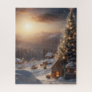 WINTER VILLAGE ART CHRISTMAS JIGSAW PUZZLE