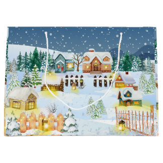 Winter Village Atmosphere Large Gift Bag
