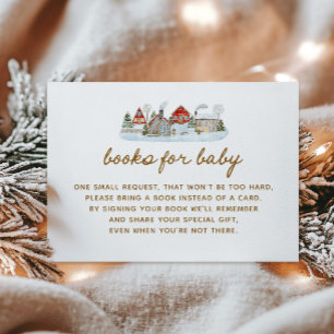 Winter Village Baby Shower Book Request Enclosure Card