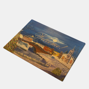 Winter Village, by Gary Poling Doormat