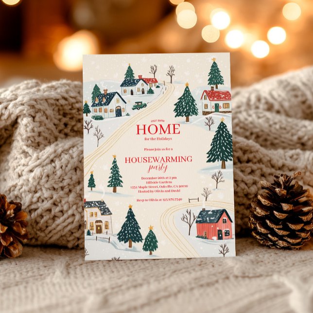 Winter Village Christmas Housewarming Party  Invitation (Creator Uploaded)