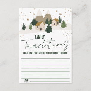 Winter Village, Christmas Party Family Traditions Enclosure Card