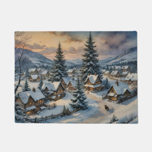Winter Village Doormat