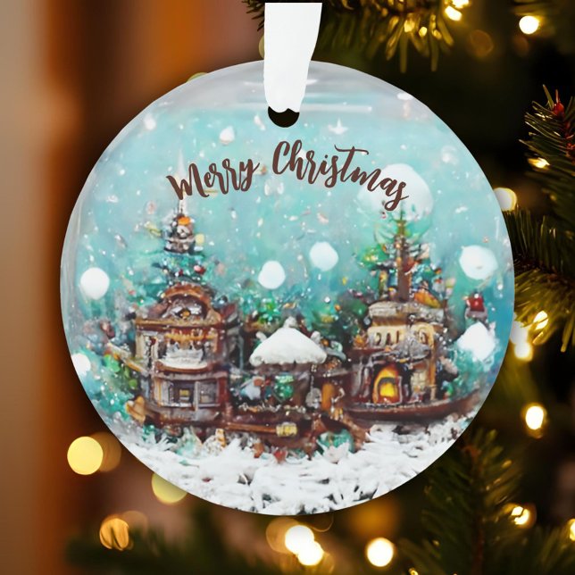 Winter Village Fairytale Houses Snowflake Ornament (Creator Uploaded)