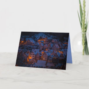 winter village greeting card