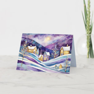 winter village greeting card