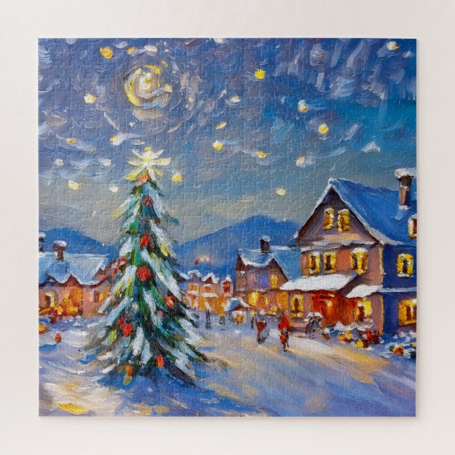 Winter Village Holiday Jigsaw Puzzle (Vertical)