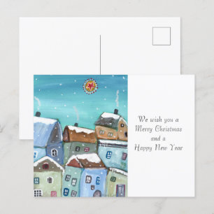 Winter Village Holiday Postcard