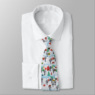 Winter Village Holiday Tie