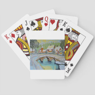 winter village playing cards
