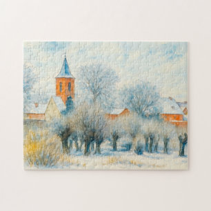 Winter village scene aquarell havelland jigsaw puzzle