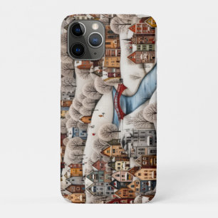 Winter Village Scene Cosy Snowy Town  iPhone 11 Pro Case