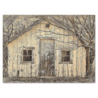 Winter Vintage Barn and Trees Decoupage