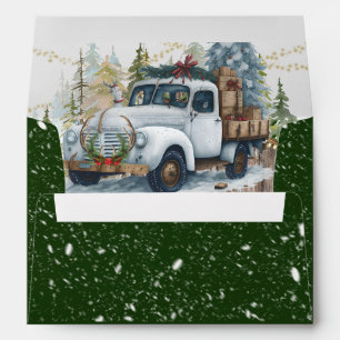 Winter Vintage Christmas Truck Envelope