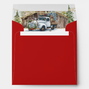 Winter Vintage Christmas Truck Envelope