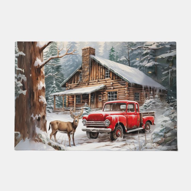 Winter Vintage Truck Doormat (Front)