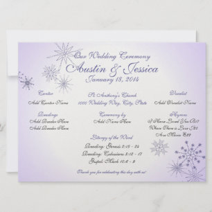 Winter Violet Snowflake Wedding Program