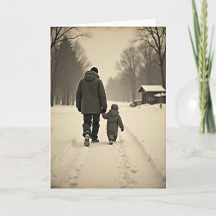 Winter Walk Fathers Day Card