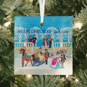  Winter walk  Glass Tree Decoration