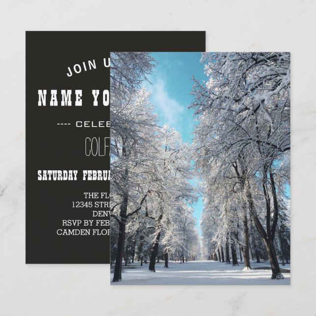 winter walk in the park invitation (Front/Back)