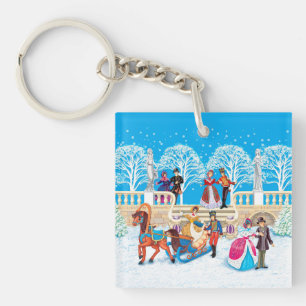 Winter walk key ring