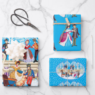 Winter walk wrapping paper sheet