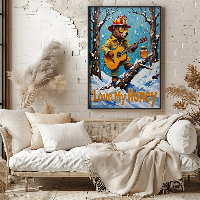Winter Warmth: Bear's Honey Harmony Poster (Creator Uploaded)