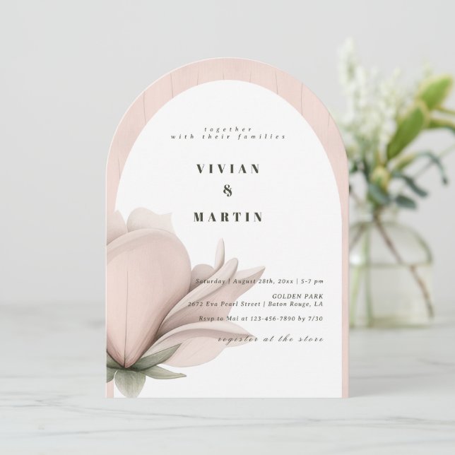 Winter warmth Floral Wedding Invitation (Standing Front)